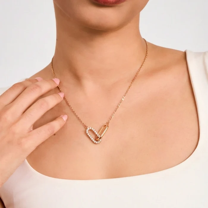 Adessa Interlocking with 5A Grade Cubic Zirconia Necklace - Image 2