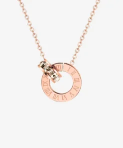 Athena Classic Interlocking Roman Numeral Necklace