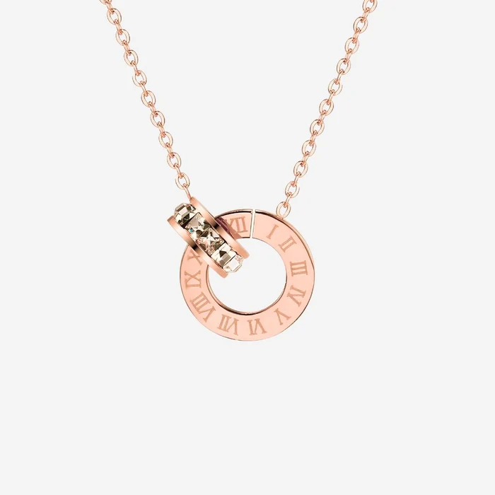 Athena Classic Interlocking Roman Numeral Necklace
