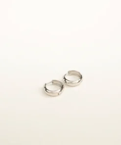 Brenda Bold Huggie Earrings (Silver)