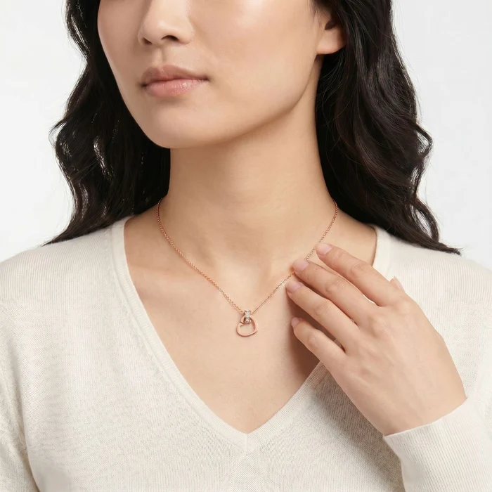 Jiwinci Heart Interlocking with Dias Necklace - Image 2